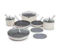 Calphalon Ceramic Nonstick 12 Piece Cookware Set, Easy Cleanup Pots and Pans for Everyday Cooking, PFAS-Free Kitchen Set, Dishwasher Safe, Oven Safe, Flour