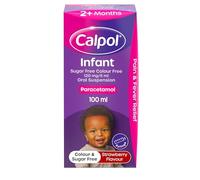 Calpol Infant Sugar Free & Colour Free 120 mg/5 ml Oral Suspension Strawberry Flavour 2+ Months - 100ml