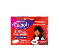 Calpol Six Plus Paracetamol Daily Wellness Support Fast Melts for Children 6 Years Plus - 12 Tablets