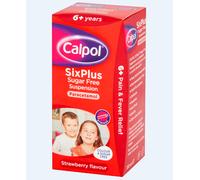 Calpol Six Plus Sugar Free Strawberry Flavour Suspension 100ml