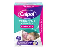 Calpol Vapour Plug In & Nightlight 3+ Months Plug and 3 Refill Pads