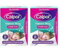 Calpol Vapour Plug Lavender and Chamomile Refill Pads, Pack of 10 (2 x 5) | Helps Clear & Ease Breathing, Soothing Night-Time Comfort For Up to 8 Hours , Suitable for 3+ Months, For Calpol Vapour Plug