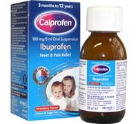 Calpol Calprofen Ibuprofen Oral Suspension 3+ Months Sugar-Free Strawberry 100ml
