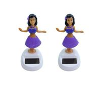 Calsgkspray 2Pcs Purple Solar Powered Dancing Hula Girl Dashboard Decorations Swinging Bobbleheads Collection Figurines for Auto Interior Home Decor Solar Power Kits Learning and Education