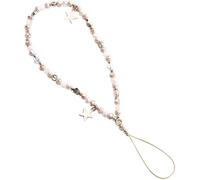 Calsgkspray Five-Pointed Star Pendant Beaded Strap - Cute Mobile Phone Strap Detachable Lanyard, Decor and Cell Phone Charms,Cell Phones Accessories (Coffee)