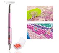Calsoling Diamond Art Painting Pen, Automatic Refillable Wax Rhinestone Picker with Metal Scraper Head, Dual-Ended DIY Embroidery Accessories for Diamond Art, Nail Art & Crafts