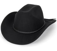 Calssic Western-Cowboy-Hat for Men Women - Wide Brim Cowgirl Fedora-Jazz-Hats with Band