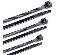 Calterm 71111 Assorted Cable Ties, 4, 6 and 8 inch, 18 and 45 lb, Electrical Wire and Cord Management, Nylon Zip Tie, 500 Pk, UV Resistant Black