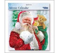 Caltime Square Advent Calendar 230 mm x 230 mm - Sack of Gifts Santa - Glitter Varnished