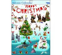 Caltime Traditional All Together Animal Large Advent Calendar 31.5 cm x 41 cm with white envelope