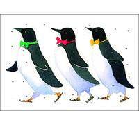 Caltime Traditional Three Penguin Advent Calendar 350mm x 245mm 350mm x 245mm Glitter varnished with white envelope