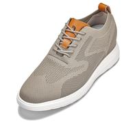CALTO Men's Invisible Height Increasing Elevator Casual Shoes - Khaki Green/Brown Ultra Light-Weight Lace-up Knitted Casual Sporty Sneakers - 2.8 Inches Taller - X2639 - Size 8 UK