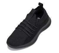CALTO Men's Invisible Height Increasing Elevator Shoes - Black/Black Sole Ultra Lightweight Sporty Sneakers - 2.4 Inches Taller - Q130 - Size 7.5 UK