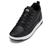 CALTO Men's Invisible Height Increasing Elevator Shoes - Black Noir Casual Low-top Leatherette Sneakers - 2.4 Inches Taller - Q271 - Size 8.5 UK