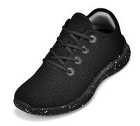 CALTO Men's Invisible Height Increasing Elevator Shoes - Black/Noire & Speckle Sole Ultra Lightweight Knitted Sporty Sneakers - 2.4 Inches Taller - Q400 - Size 8 UK