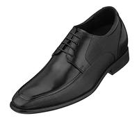 CALTO Men's Invisible Height Increasing Elevator Shoes - Black Premium Leather Lace-up Formal Derby Oxfords - 3 Inches Taller - Y5032 - Size 11.5 UK