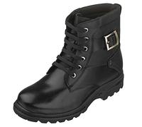 CALTO Men's Invisible Height Increasing Elevator Shoes - Black Premium Leather Lace-up High-top Ankle Boots - 3.2 Inches Taller - T14002 - Size 6 UK