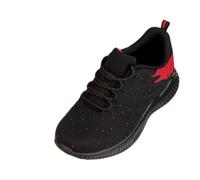 CALTO Men's Invisible Height Increasing Elevator Shoes - Black/Red Super Lightweight Sporty Sneakers - 2.6 Inches Taller - Q215 - Size 10 UK