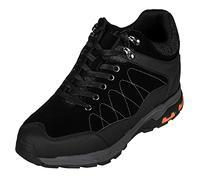 CALTO Men's Invisible Height Increasing Elevator Shoes - Black Suede/Mesh Lace-up Hiking Boots - 3.2 Inches Taller - H75470 - Size 5.5 UK