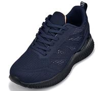 CALTO Men's Invisible Height Increasing Elevator Shoes - Navy/Coral Ultra Lightweight Sporty Sneakers - 2.4 Inches Taller - Q222 - Size 11.5 UK
