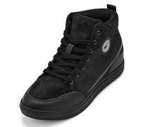 CALTO Men's Invisible Height Increasing Elevator Shoes - Onyx/Black Sole Lace-up Corduroy Ankle Top Sneak-Boot - 2.6 Inches Taller - S4130 - Size 12.5 UK