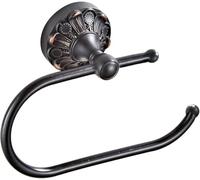 CALUCAB Antique Brass Toilet Roll Holder Brush Bronze Wall Mounted Toilet Roll Holder Open Arm Towel Holder Tissue Roll Holder for Bathroom Kitchen (Oil Matte Black)
