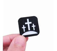 Calvary Crosses Tiny Patch 1×1 in | Nylon & Vinyl Laser-Cut Ranger Eye | Faith-Inspired Christian Symbol for Tactical & Outdoor Gear | Hook Backing (Loop Side Not Included) | Lightweight, Easy-Clean