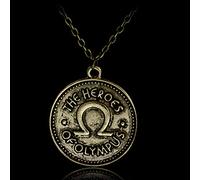 Calvas Percy Jackson Camp Half Blood The Heroes of Olympus Ivlivs Coin Pendants Necklaces Vintage Accessories - (Length: 50cm), Metal
