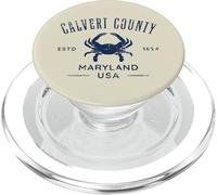 Calvert County Maryland USA Crab Distressed Design PopSockets PopGrip for MagSafe