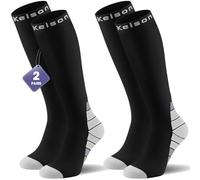 Calves Kelson 2 Pairs Compression Socks for Women and Men, 20-30 mmHg Graduated Compression, Knee High Flight Socks for Running, Nurses, Travel, Pregnancy and Everyday Support