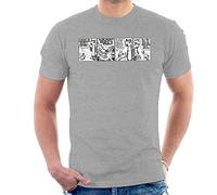 Calvin and Hobbes Distressed Comic Strip Chicken Men's T-Shirt Heather Grey