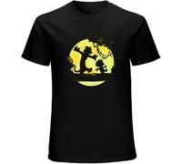 Calvin E Haroldo Hobbes T-Shirt Graphics Tee Black Tee Shirt