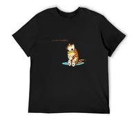 Calvin & Hobbes Comic Lovely Men T-Shirt Graphic Mens Cotton Casual Black Tee Shirt XL