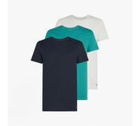 Calvin Klein Men S/S Crew Neck 3PK LV00NB4051 S/S T-Shirt, Multi (Shoreline, Snow HTHR, Lively Teal), L