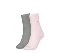 Calvin Klein 2-Pack Classic Embroidered Logo Socks, Grey/Pink One Size Multicoloured