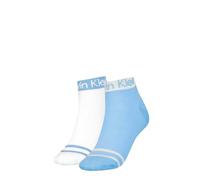 Calvin Klein 2-Pack Logo Welt Quarter Socks, Light Blue/white One Size Multicoloured
