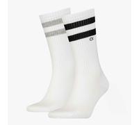 Calvin Klein Men's 2-Pack Stripes Casual Sports Socks, White - Size: 7.5/8/5/5.5/6/6.5/7