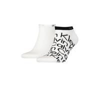 Calvin Klein 2 Pack Print Sneaker Mens Sock in White Fabric - Size UK 9-12