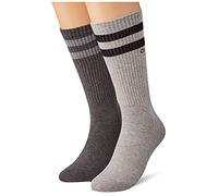 Men's Calvin Klein 2 Pack Mens Crew Trainer Socks Grey - Size: 9/10/10.5/9.5/11