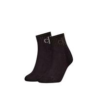 Calvin Klein 2 Pack Trainer Womens Ankle Socks Black - 39-42