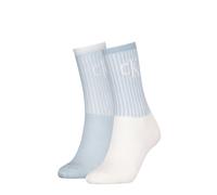 Calvin Klein 2 Pack Trainer Womens Crew Socks Blue - 39-42