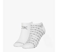 Calvin Klein 2 Pack Womens Logo Print Socks White - One Size