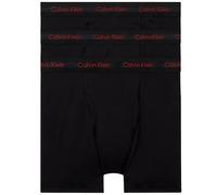 Calvin Klein Men's Boxer Brief 3Pk, Black W/Pompian Red Logos, XL