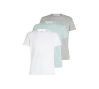 Calvin Klein Men’s 3 Pack Basic Short Sleeve Crew Neck T-Shirts, Multicolor (White, Grey Heather, Sterling Blue), XL