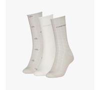 Calvin Klein 3 Pack Giftbox Grid Womens Socks Light Grey