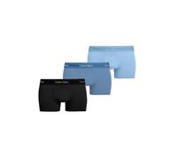 Calvin Klein 3-Pack Icon Cotton Stretch Low Rise Boxer Trunks, Black/Glacier/Blue Bell - Large