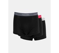 Calvin Klein 3 Pack Icon Cotton Stretch Mens Relaxed Fit Trunks - Black Bodies W/ Turbulence/White/In - Black Bodies W/ Turbulence/White/In - M