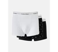 Calvin Klein 3 Pack Icon Cotton Stretch Mens Relaxed Fit Trunks - Black/Diamond Logo/White - Black/Diamond Logo/White - M