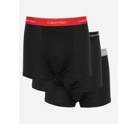 Calvin Klein 3 Pack Icon Cotton Stretch Mens Relaxed Fit Trunks - Black w/ Adrenaline Rush WB/Black w - Black w/ Adrenaline Rush WB/Black w - XL