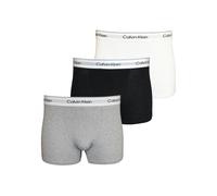 Calvin Klein 3-Pack Icon Cotton Stretch Relaxed Fit Boxer Trunks, Black/White/Grey Heather - Large